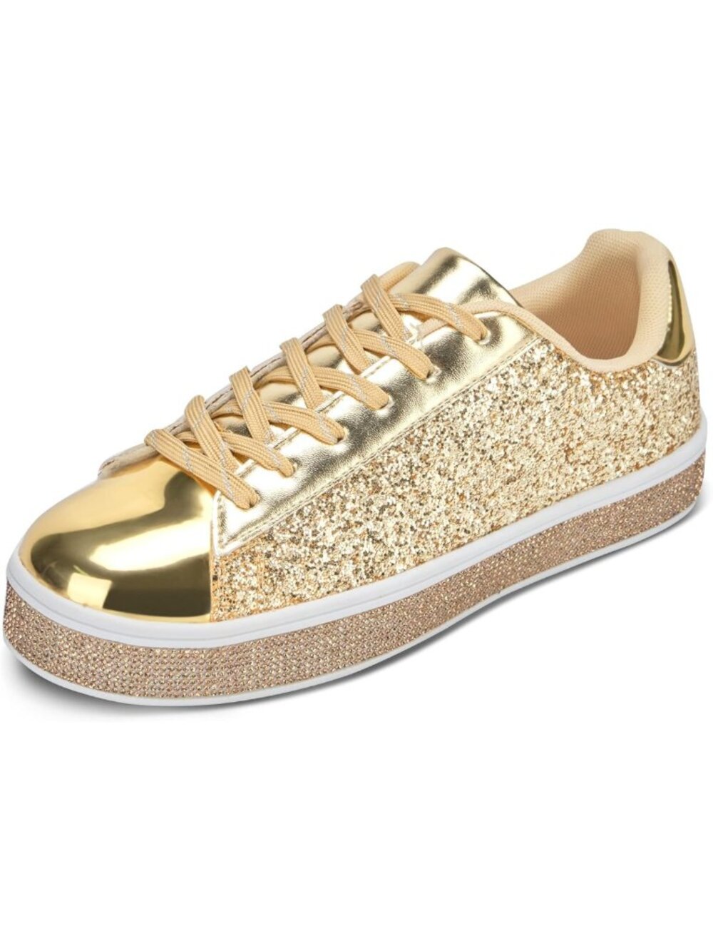 Glittery Women's Tennis Sneakers | Sparkly Rhinestone Bling Shoes for Weddings